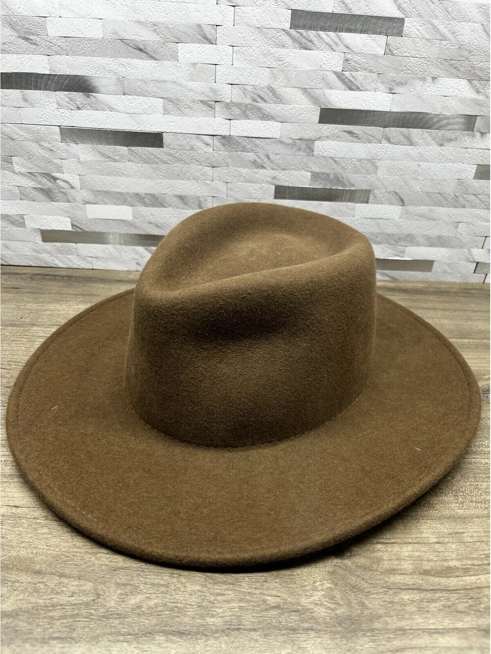 Men's Stetson Mountain Sky Crushable 100% Wool Felt Aussie Hat Brown Size Medium